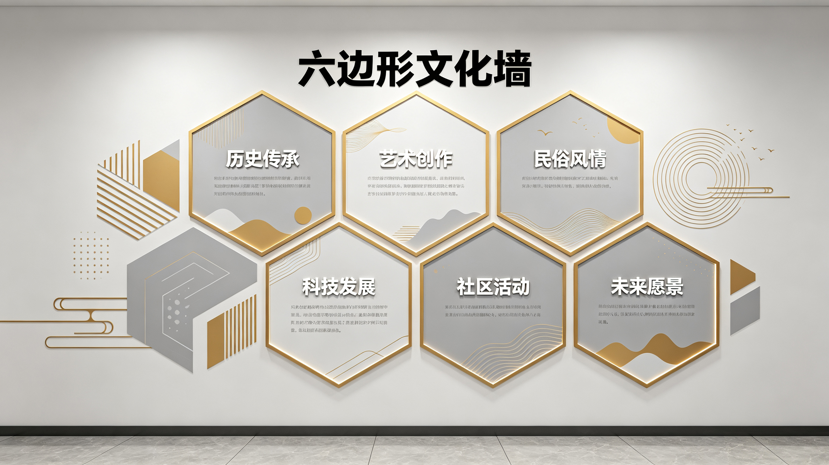  黎平企业文化墙 | 六边形信息美学